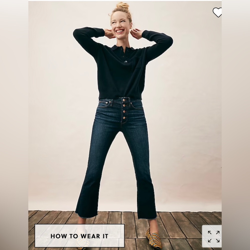 J.Crew 9” demi-boot crop jean in Dark Worn wash